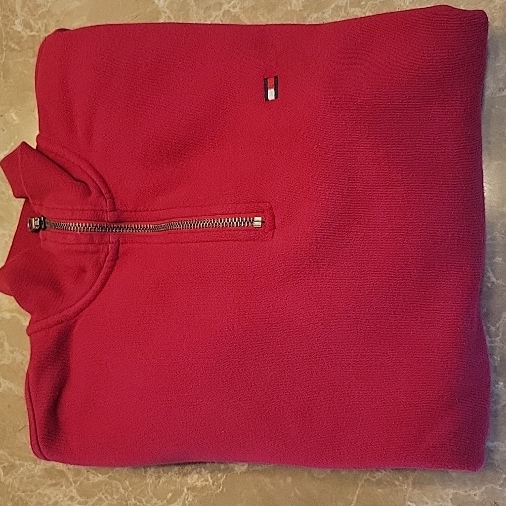 Tommy Hilfiger Red Zip-up Turtleneck Sweatshirt,  S/P